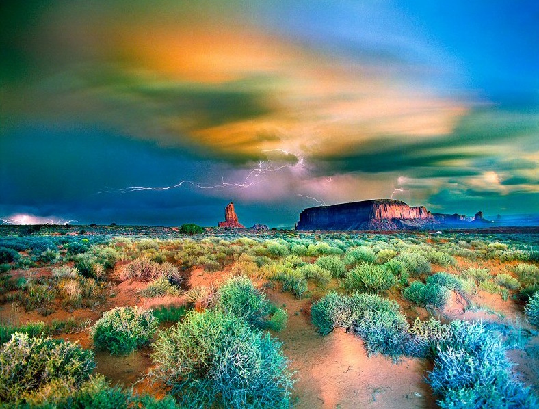 William Lesch, Lightning, Summer Thunderstorm, Monument Valley