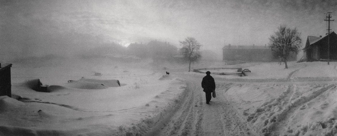 Pennti Sammallahti, Man Walking Down Snow-Covered Road