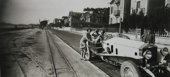 Jacques Henri Lartigue, Loulou and Pierre Boucard visiting us in their Rolls Royce