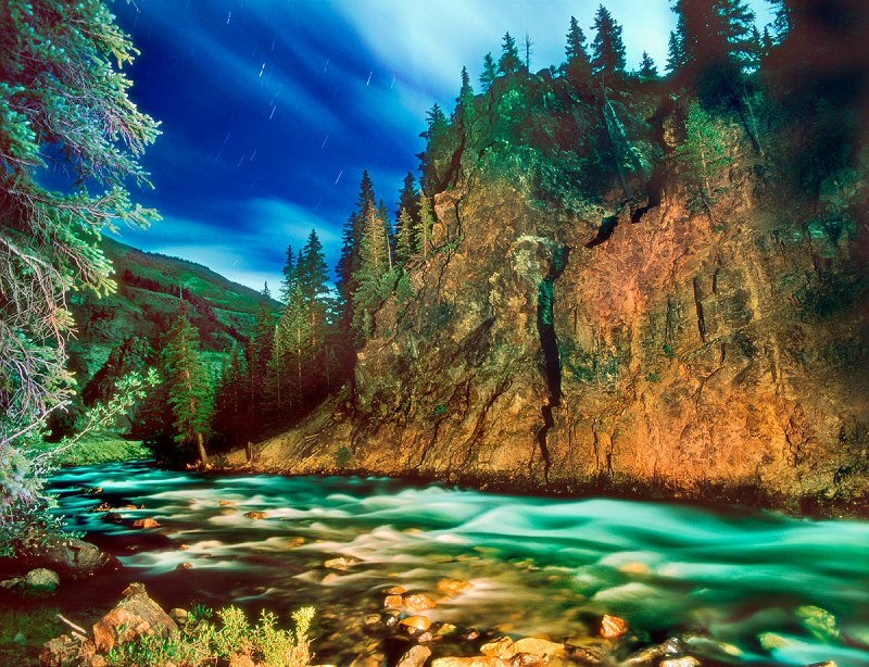 William Lesch, Animas River, Moonlight, Silverton